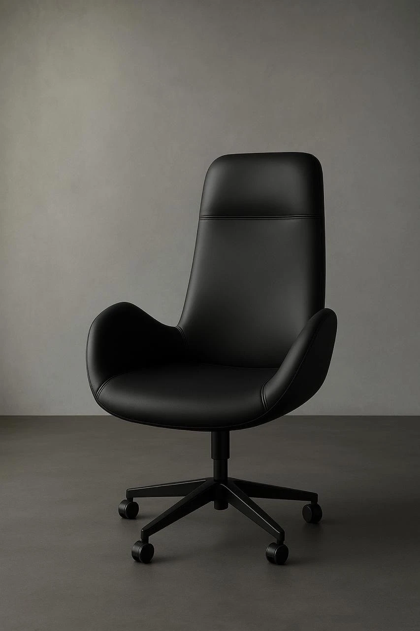 High back leather chair