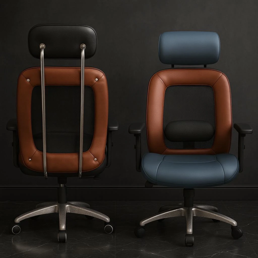 High back leather chair
