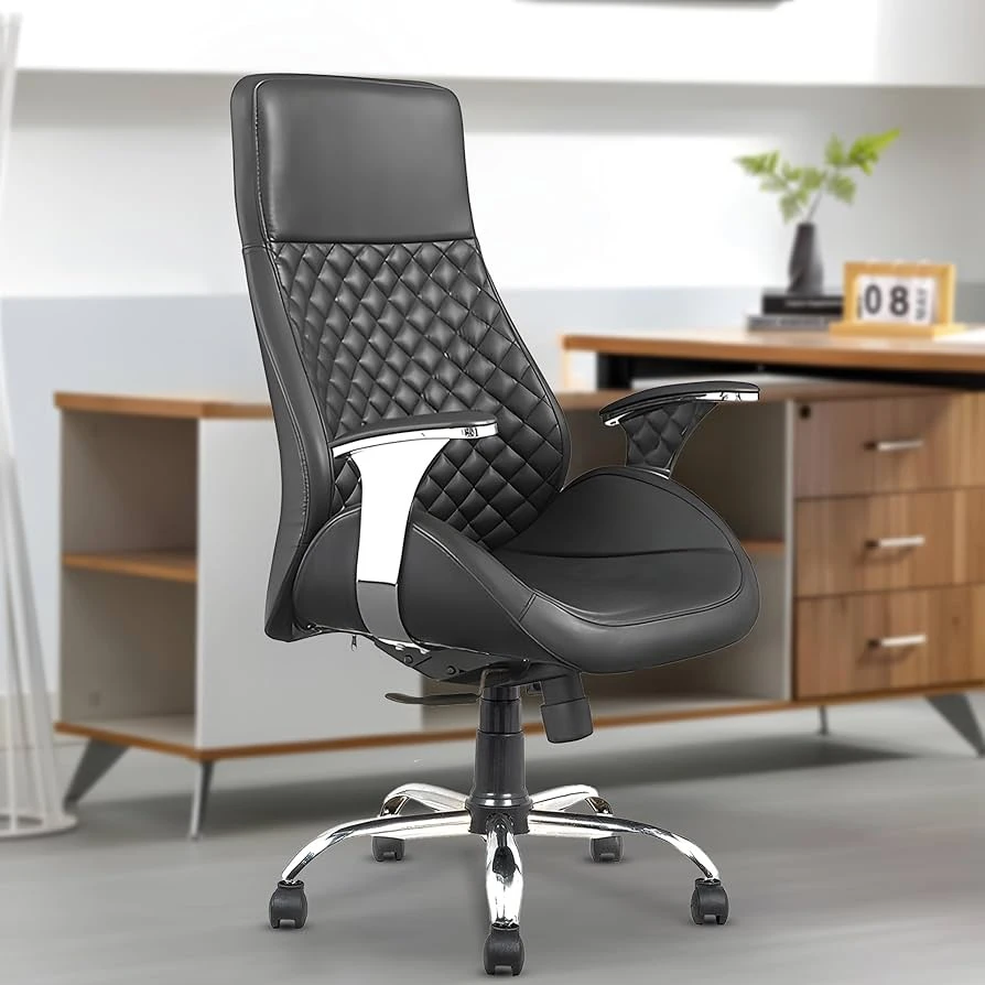 High back leather chair