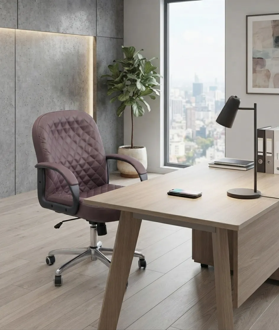 Mid-back leather chair